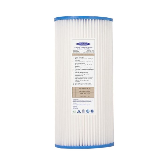 4-5/8" x 9-3/4" 5-Micron Sediment Reusable Pleated Filter Cartri main product photo